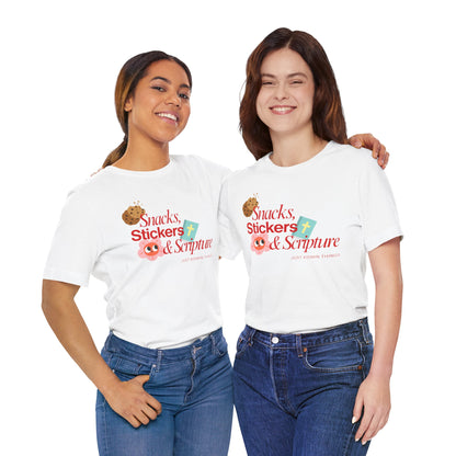 Children’s Ministry Tee | Snacks, Stickers & Scripture