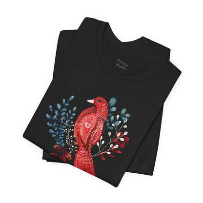 Scarlet Nestling Flower T-Shirt