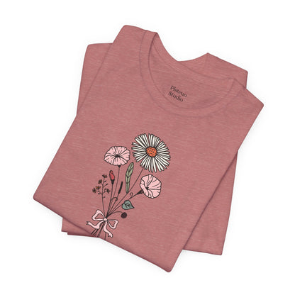 Aster and Morning Glory Flower T-Shirt