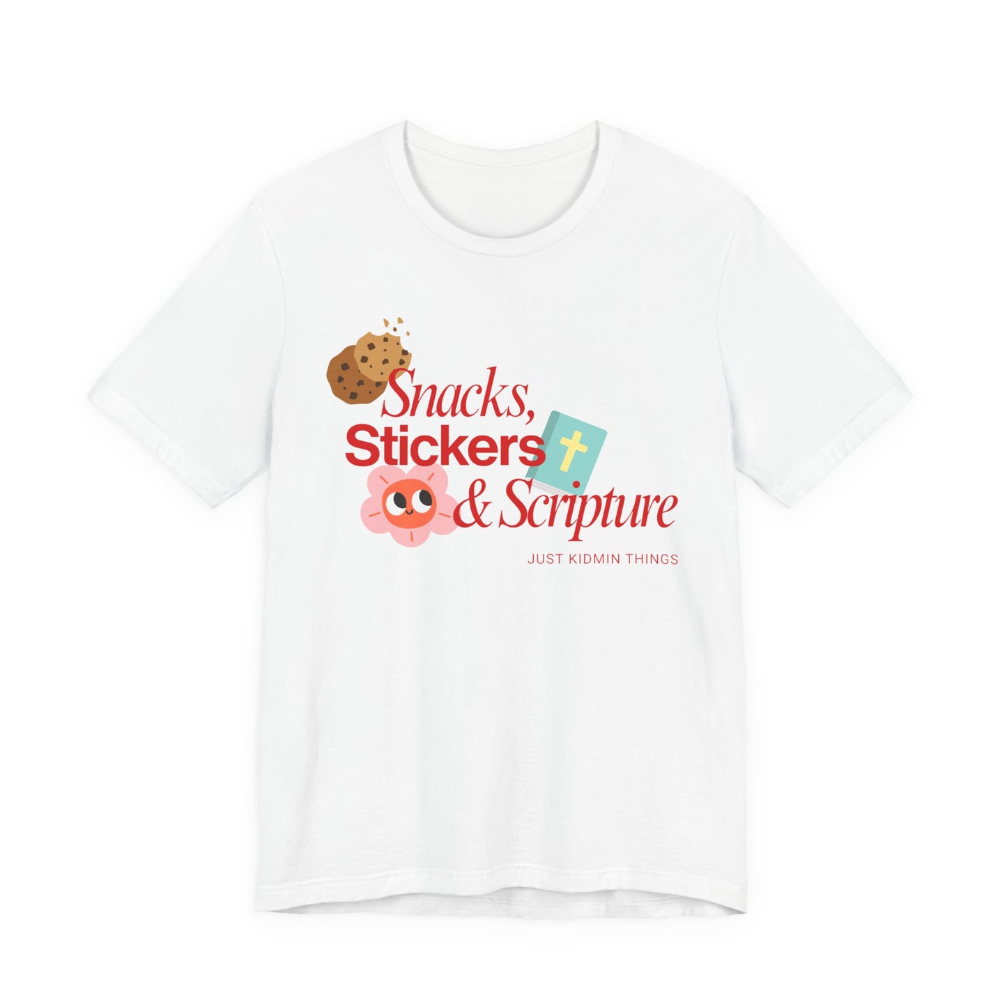 Children’s Ministry Tee | Snacks, Stickers & Scripture