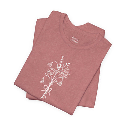 Carnation & Snowdrop Minimalist Flower T-Shirt