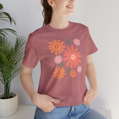 Warm Floral Splash Flower T-Shirt