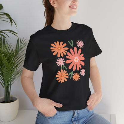 Warm Floral Splash Flower T-Shirt