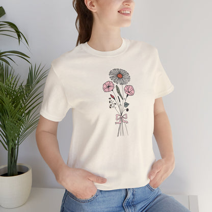 Aster and Morning Glory Flower T-Shirt