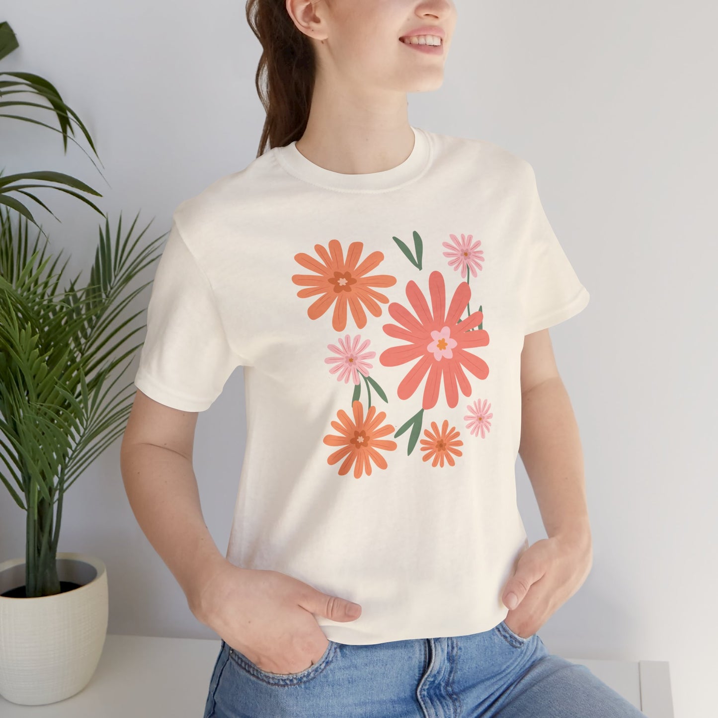 Warm Floral Splash Flower T-Shirt