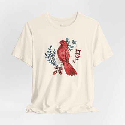 Scarlet Nestling Flower T-Shirt