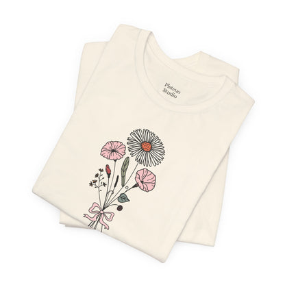 Aster and Morning Glory Flower T-Shirt