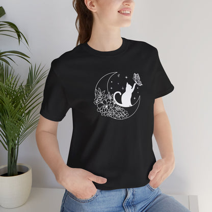 The Cat And The Butterfly Flower T-Shirt