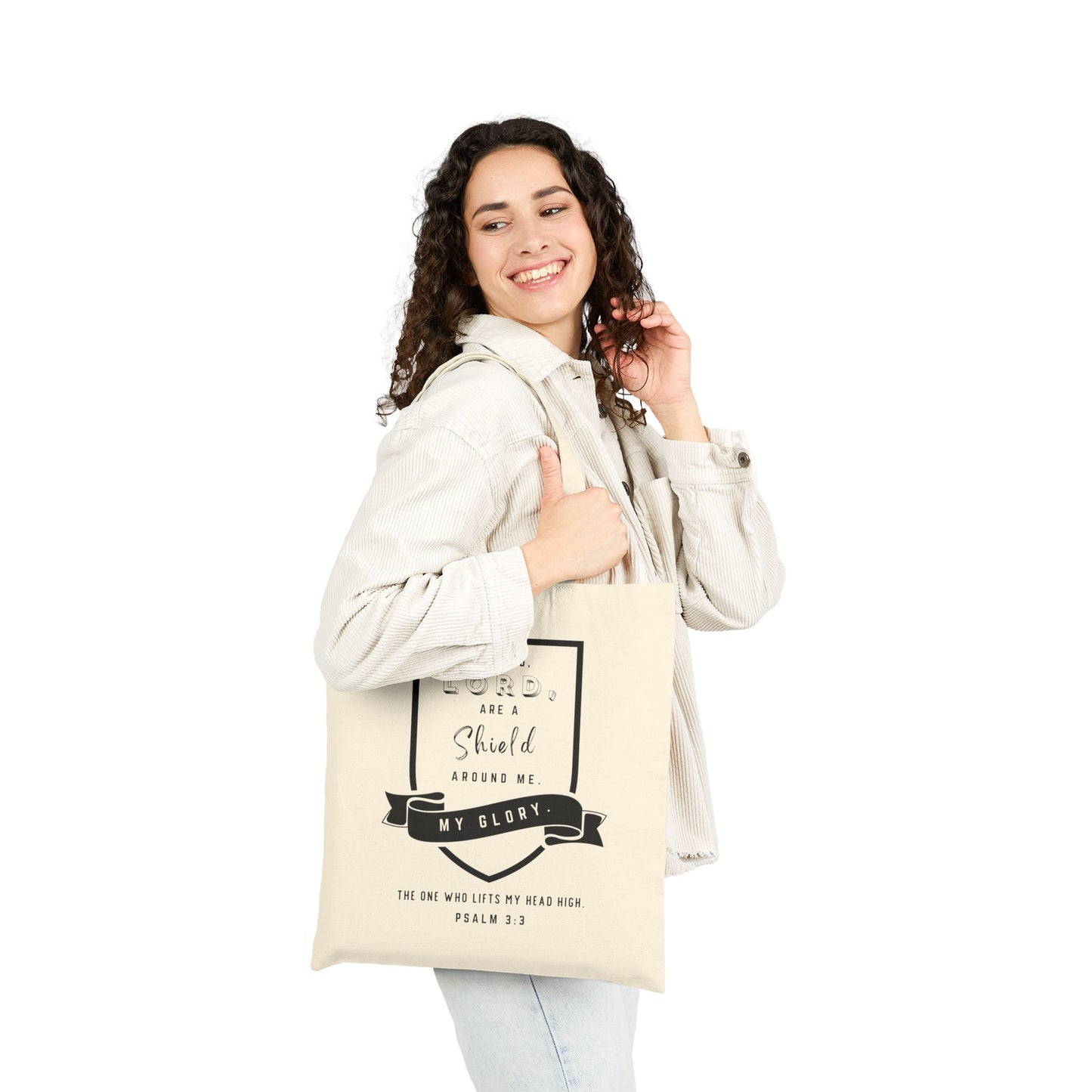 The One Who Lifts My Head High | Psalm 3:3 Canvas Tote Bag
