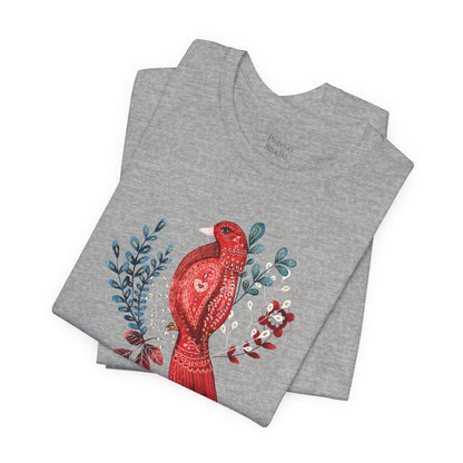 Scarlet Nestling Flower T-Shirt