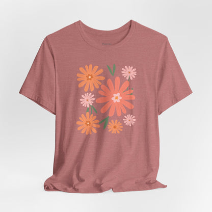 Warm Floral Splash Flower T-Shirt