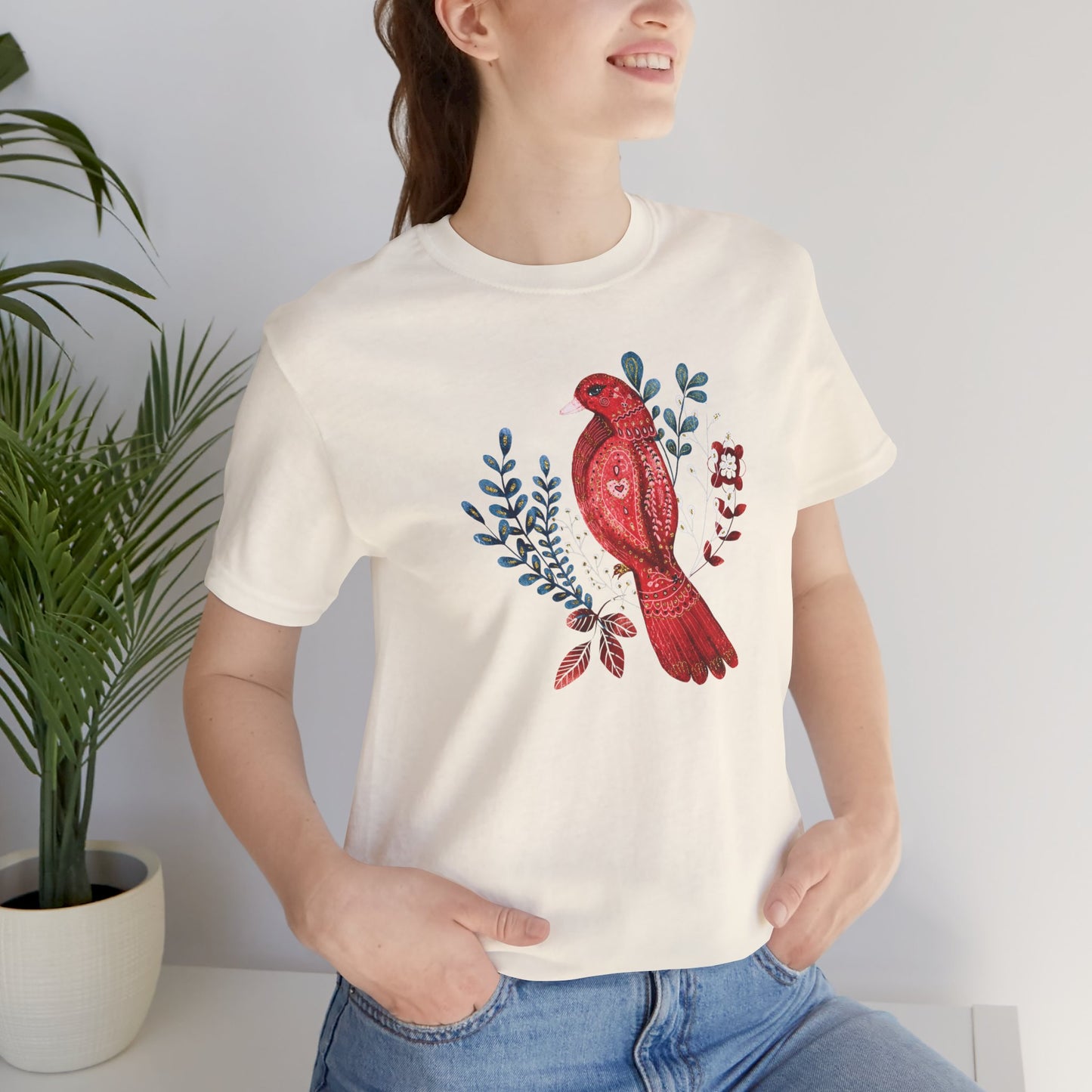 Scarlet Nestling Flower T-Shirt