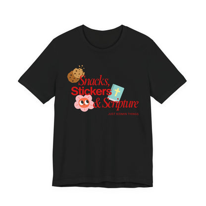 Children’s Ministry Tee | Snacks, Stickers & Scripture