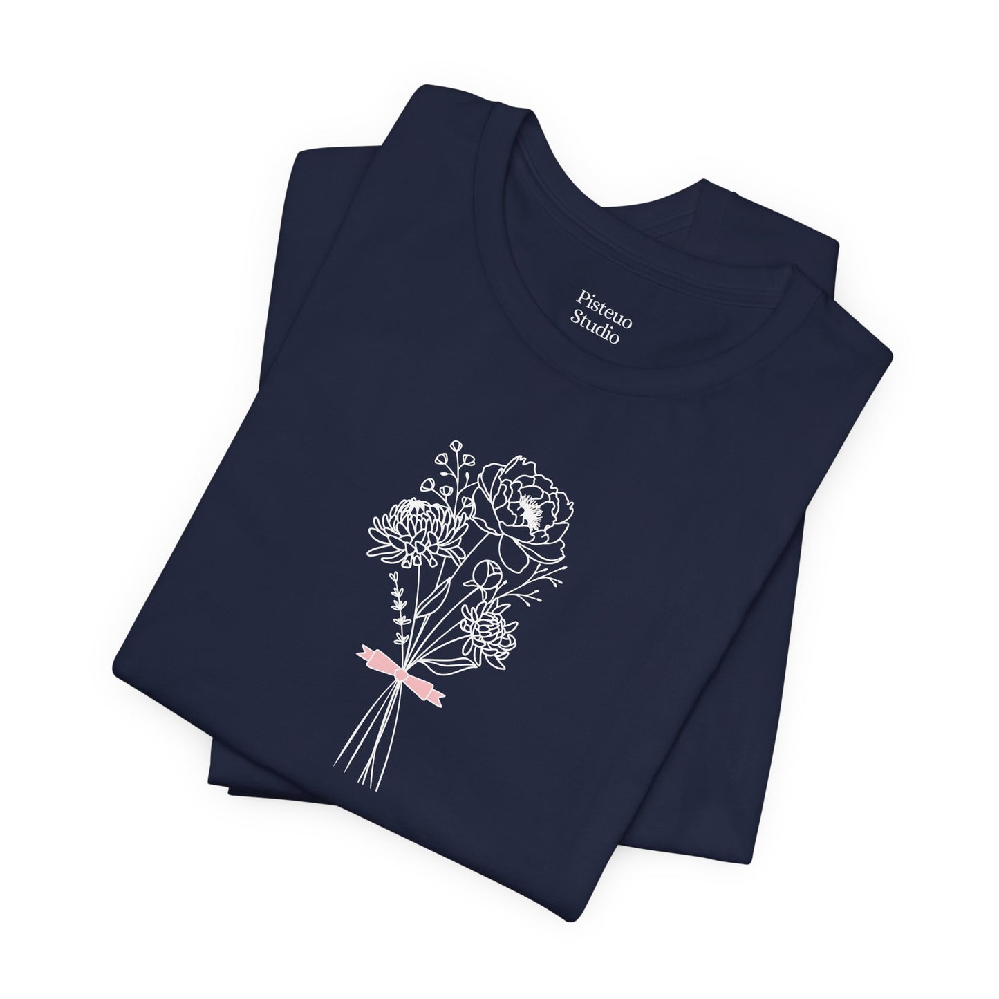 Chrysanthemum & Peony Minimalist Flower T-Shirt