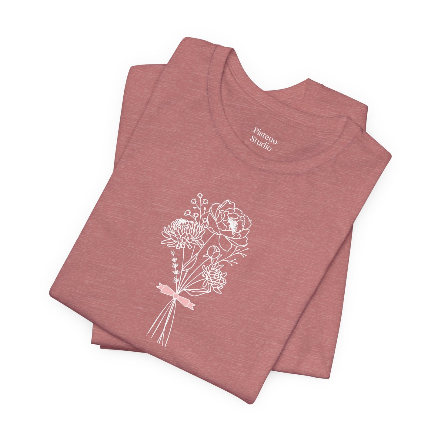 Chrysanthemum & Peony Minimalist Flower T-Shirt