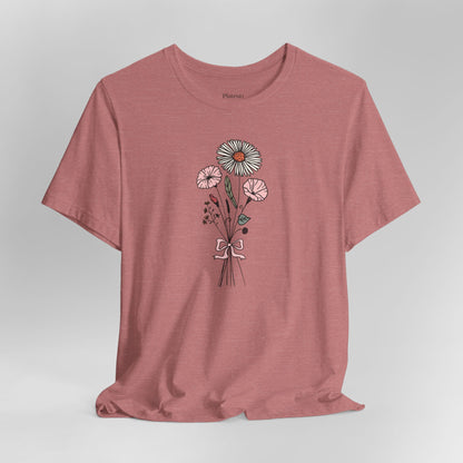 Aster and Morning Glory Flower T-Shirt