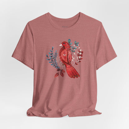 Scarlet Nestling Flower T-Shirt