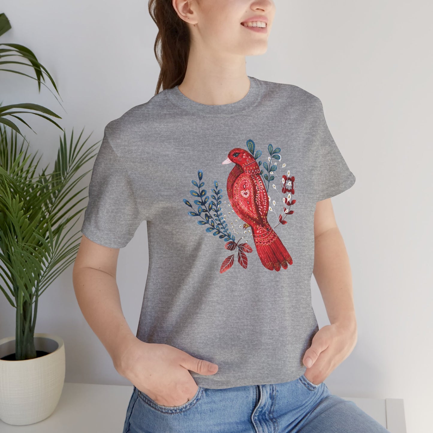 Scarlet Nestling Flower T-Shirt