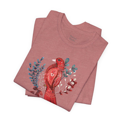 Scarlet Nestling Flower T-Shirt