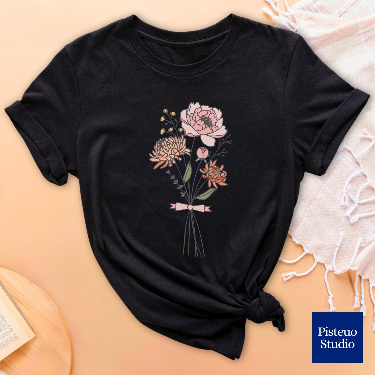 Chrysanthemum & Peony Flower T-Shirt