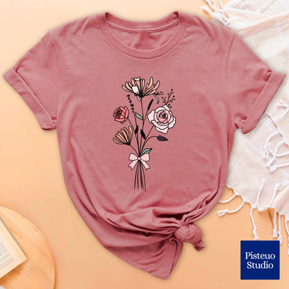 Rose and Honeysuckle Flower T-Shirt