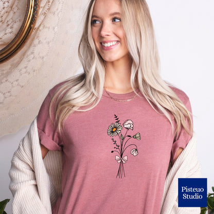 Daisy & Sweet Pea Flower T-Shirt