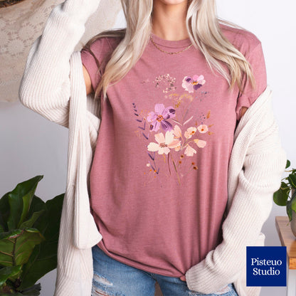 Lavender Sunset Meadows Flower T-Shirt