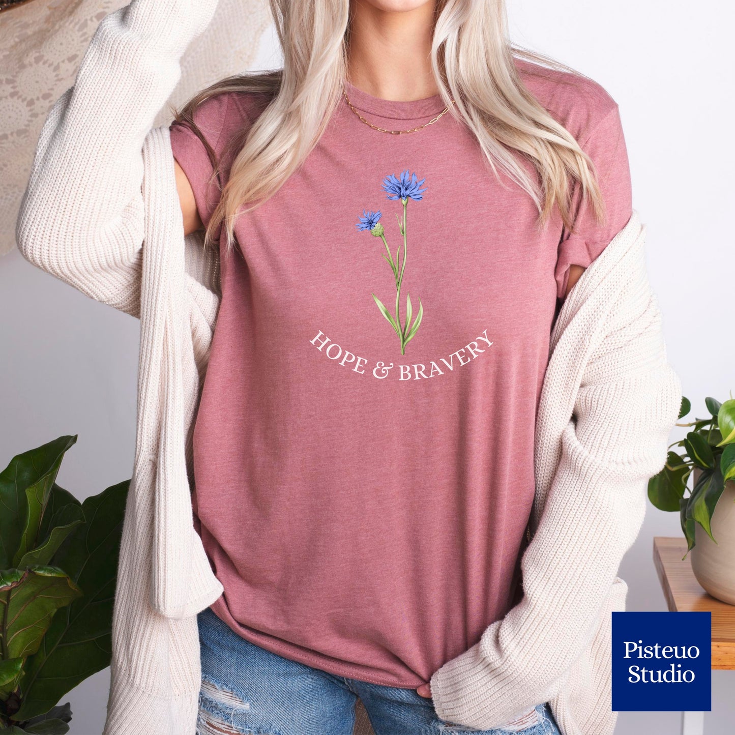 Hope and Bravery Flower T-Shirt