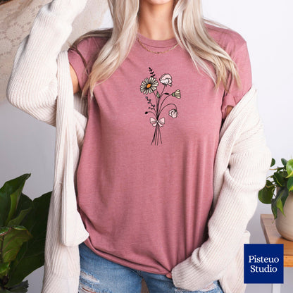 Daisy & Sweet Pea Flower T-Shirt