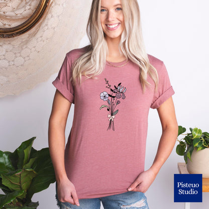 Violet, Iris & Primrose Flower T-Shirt