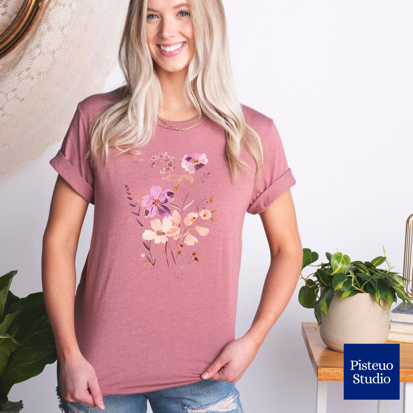 Lavender Sunset Meadows Flower T-Shirt