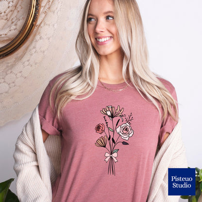 Rose and Honeysuckle Flower T-Shirt