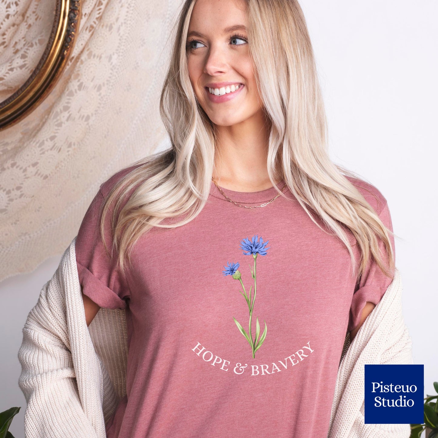 Hope and Bravery Flower T-Shirt