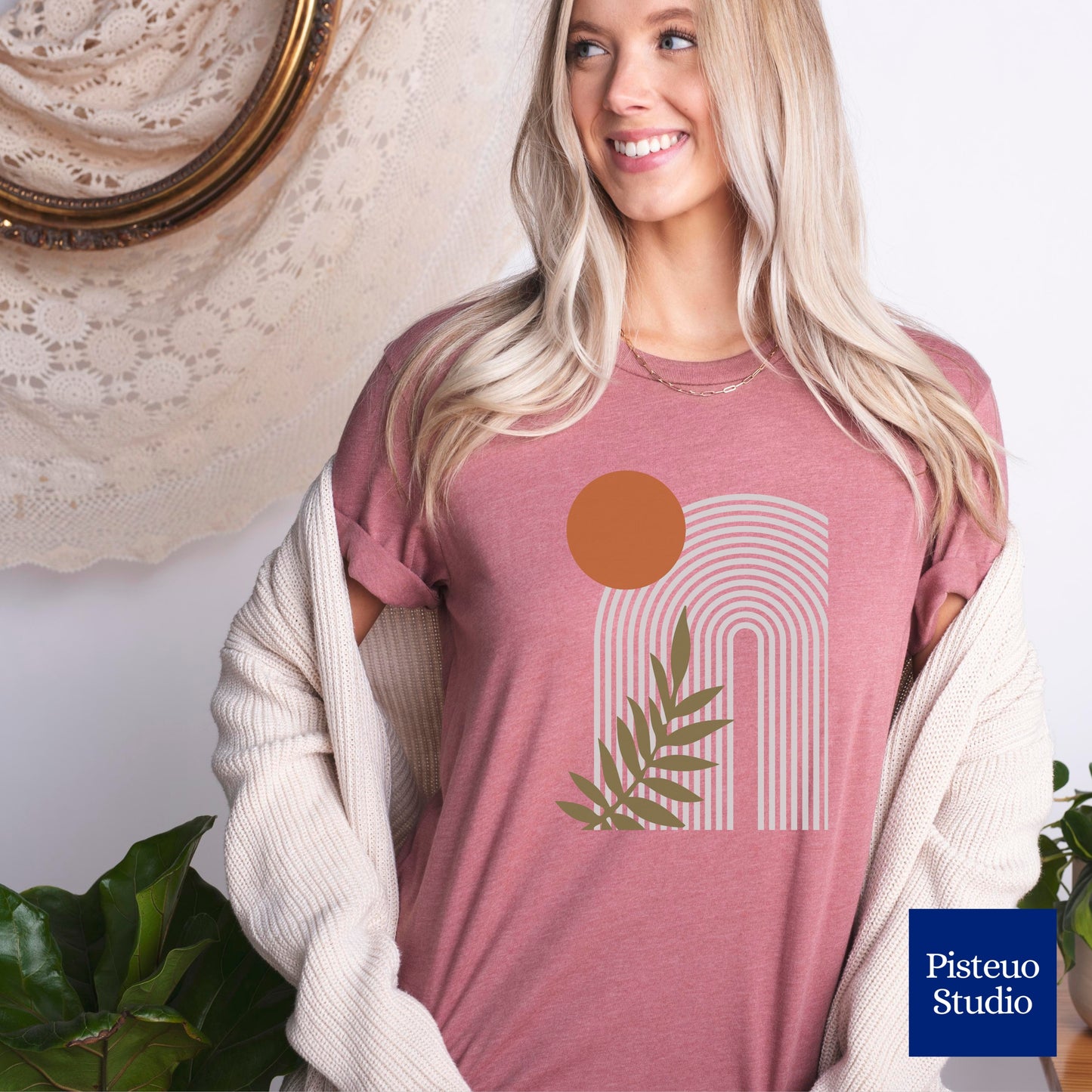 Sunset Serenity In Earthly Tones Flower T-Shirt