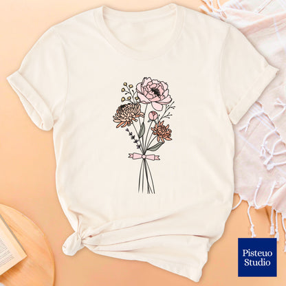 Chrysanthemum & Peony Flower T-Shirt