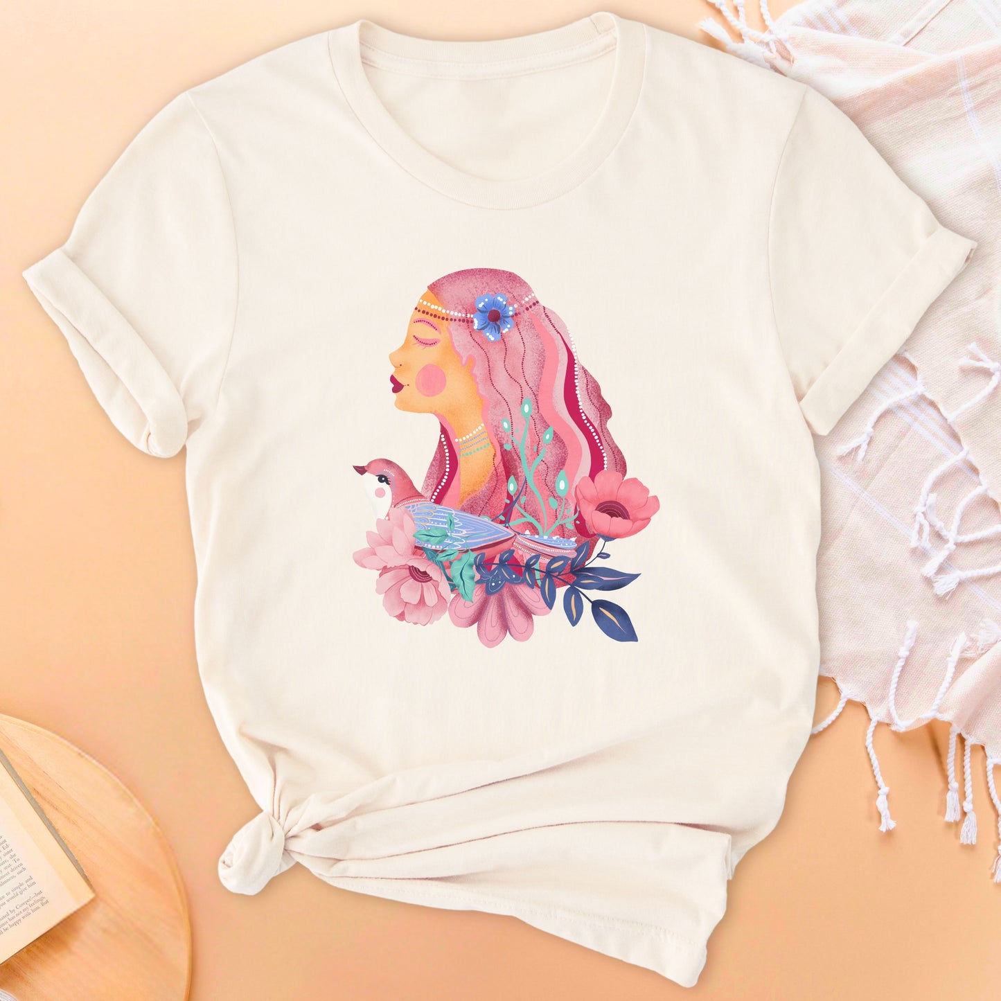 Roseate Reverie Flower T-Shirt