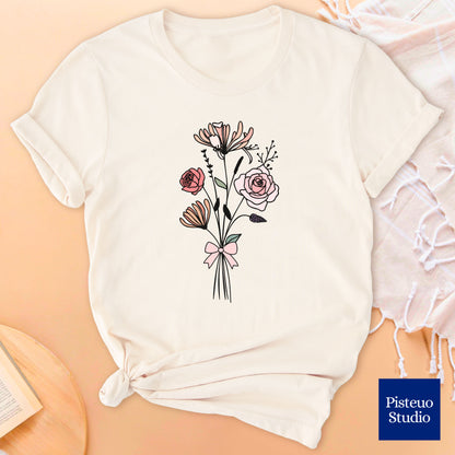 Rose and Honeysuckle Flower T-Shirt