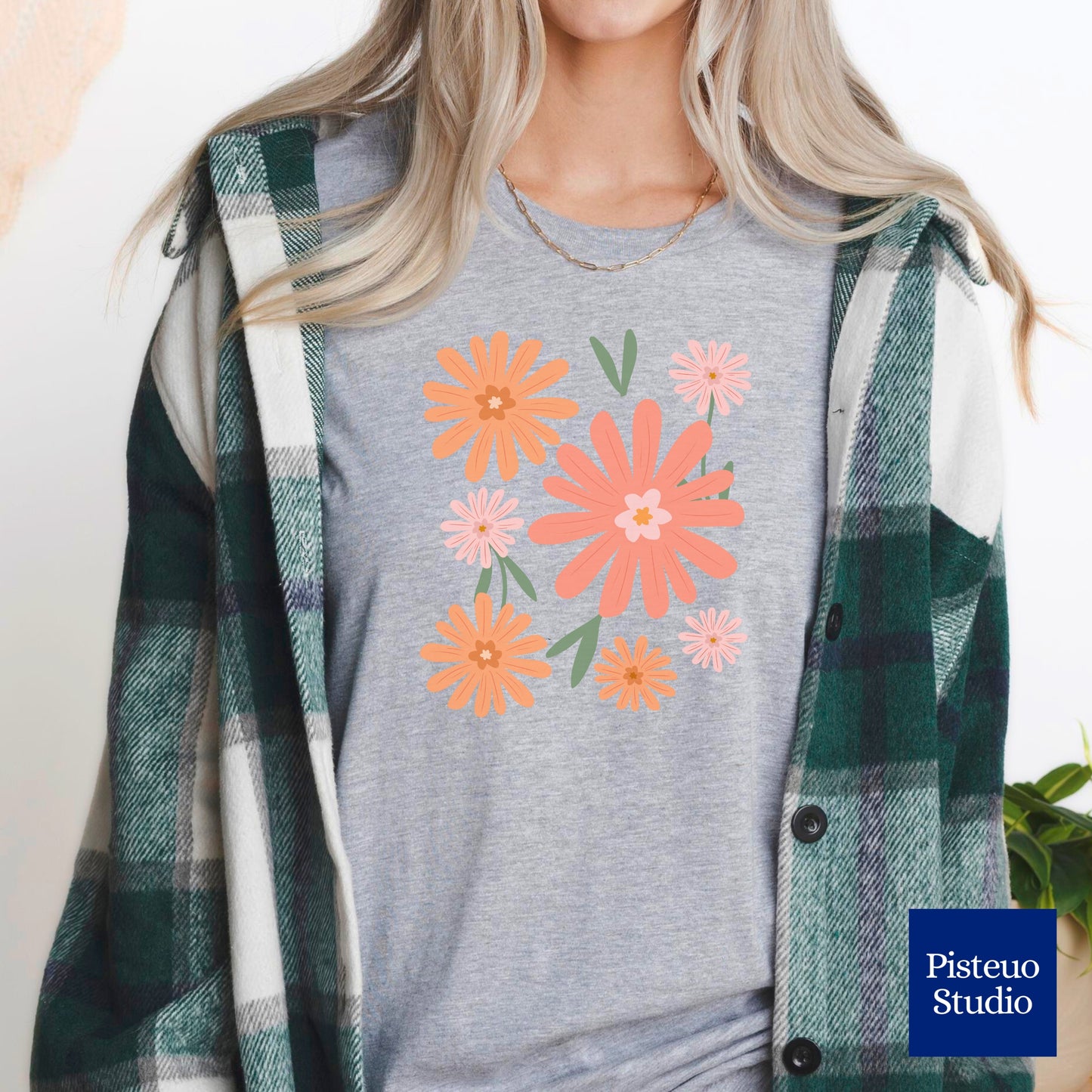 Warm Floral Splash Flower T-Shirt