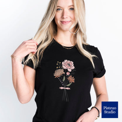 Chrysanthemum & Peony Flower T-Shirt