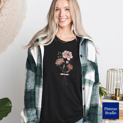 Chrysanthemum & Peony Flower T-Shirt