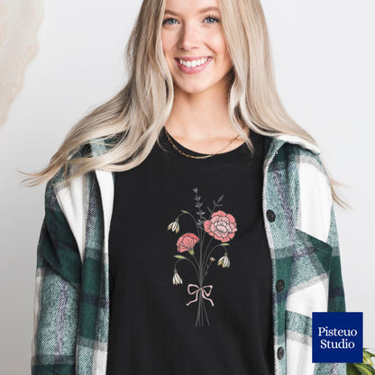 Carnation & Snowdrop Flower T-Shirt