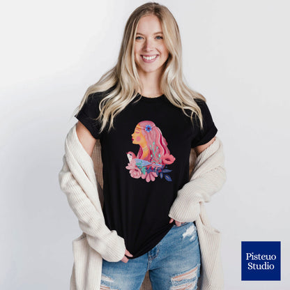 Roseate Reverie Flower T-Shirt