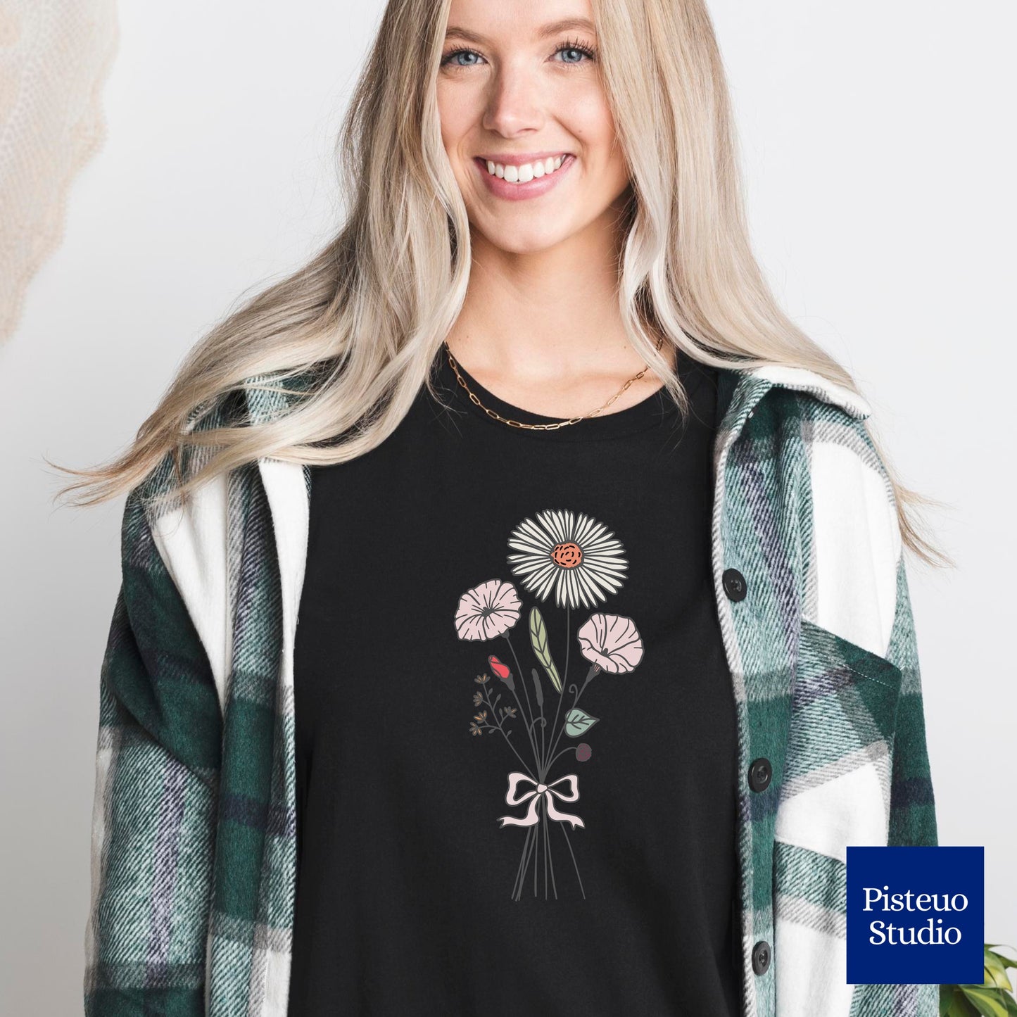 Aster and Morning Glory Flower T-Shirt