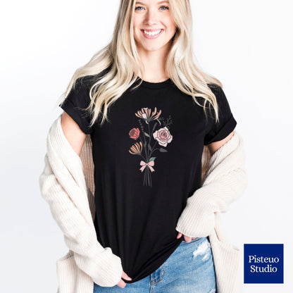 Rose and Honeysuckle Flower T-Shirt