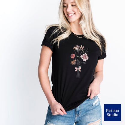 Rose and Honeysuckle Flower T-Shirt