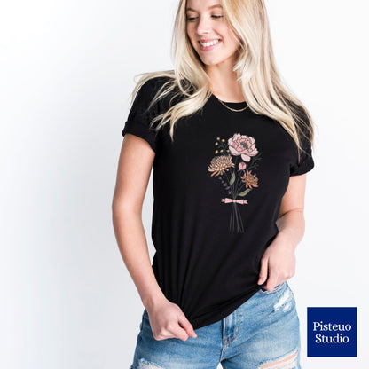 Chrysanthemum & Peony Flower T-Shirt