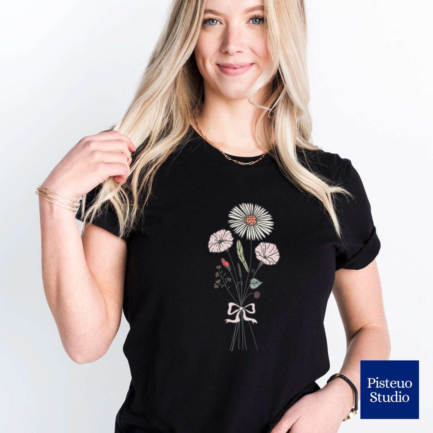 Aster and Morning Glory Flower T-Shirt