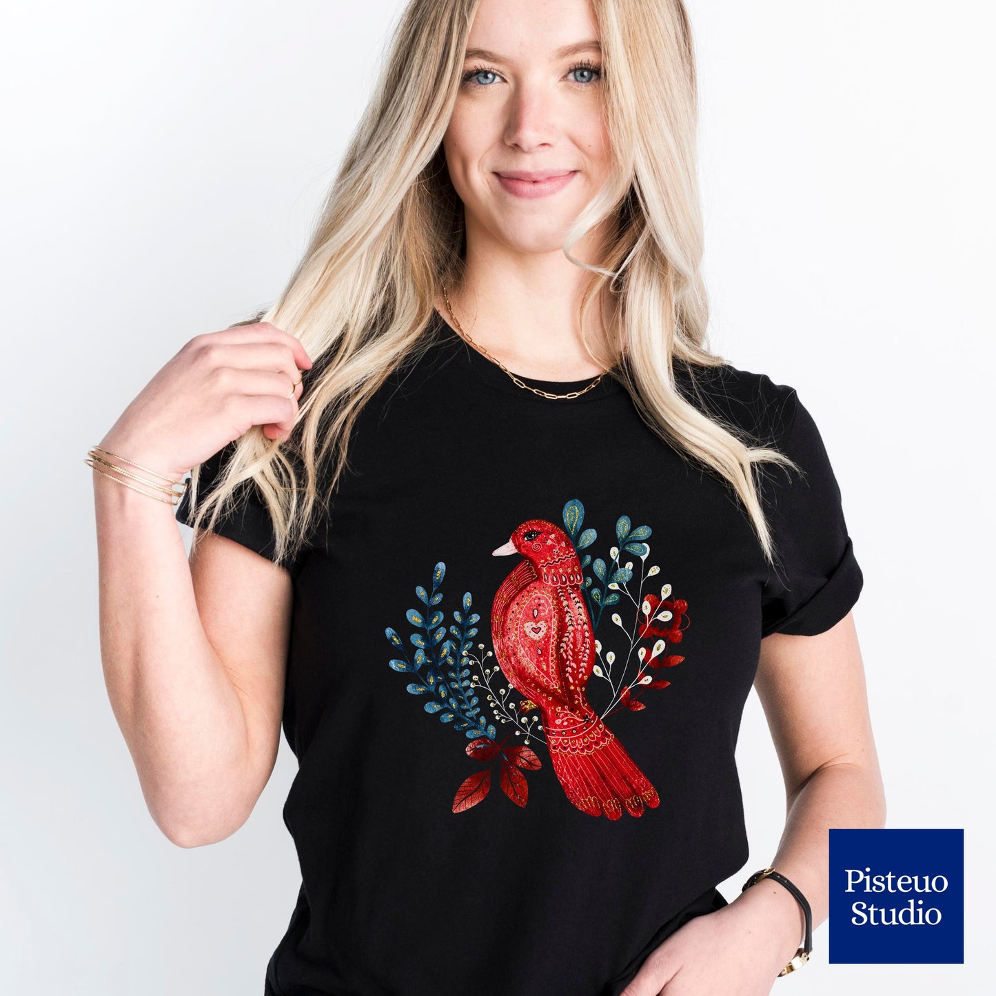 Scarlet Nestling Flower T-Shirt