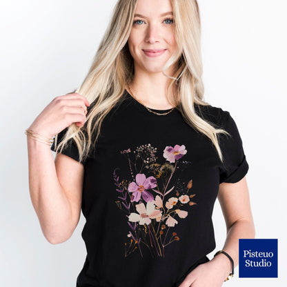 Lavender Sunset Meadows Flower T-Shirt