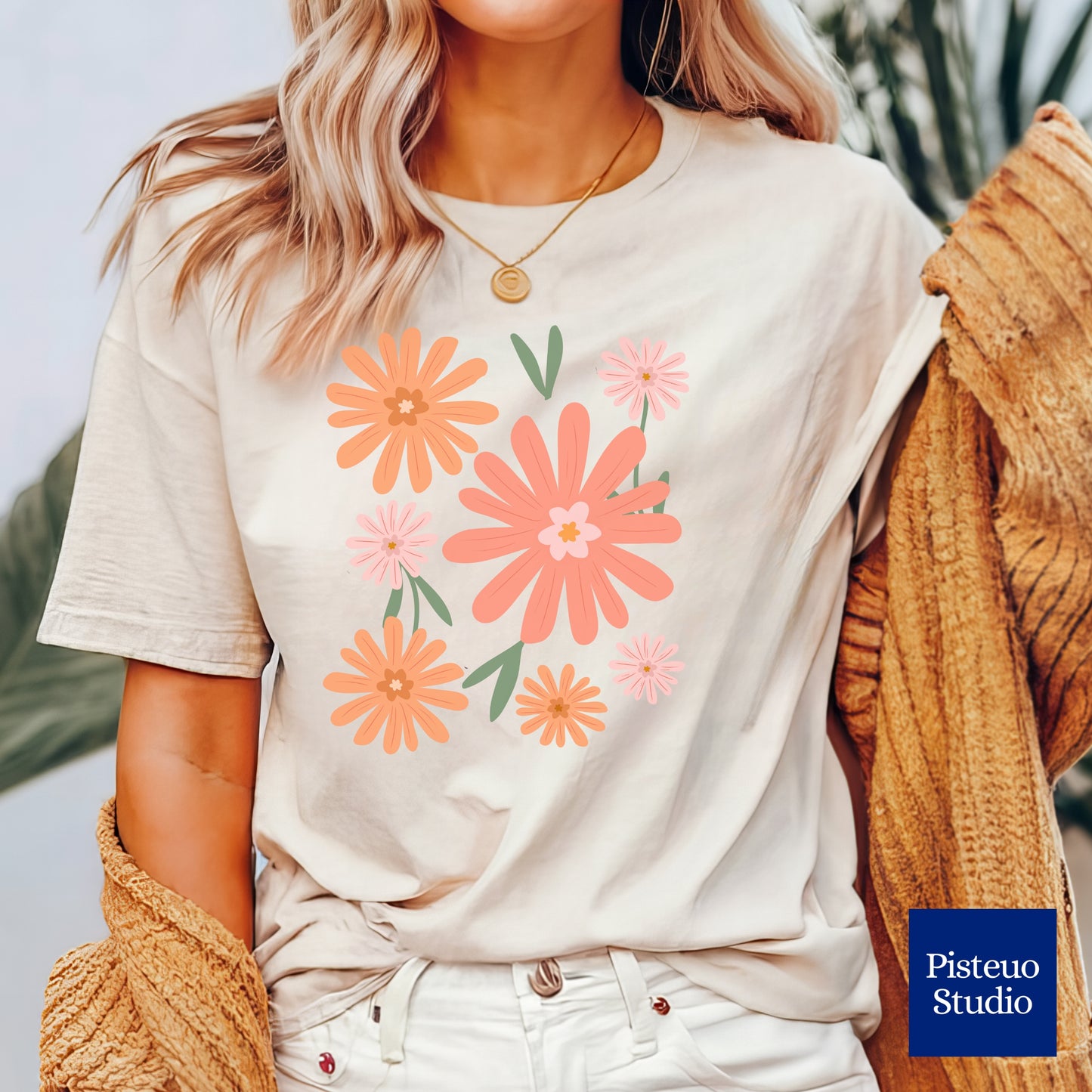 Warm Floral Splash Flower T-Shirt